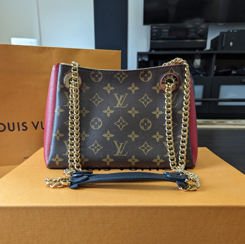 Authentic LOUIS VUITTON Surrene BB bag in Cherise / Red